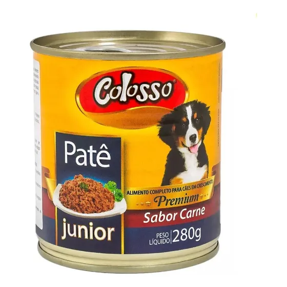 Patê Colosso Junior Em Lata Cães Filhotes 280g Sabor Carne