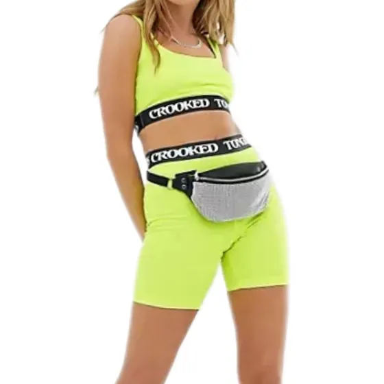 Conjunto Leggings, Licras Cortas Neón Con Elástico.