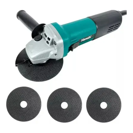 Esmerilhadeira Lixadeira Angular Hanabi 115mm 880w Profissional Cor Azul-petróleo Frequência 60 Hz 127v