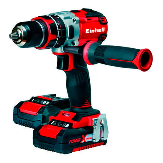 Taladro percutor atornillador inalámbrico de 13mm Einhell TE-CD 18 Li-i BL 18V + accesorio con maletín de transporte