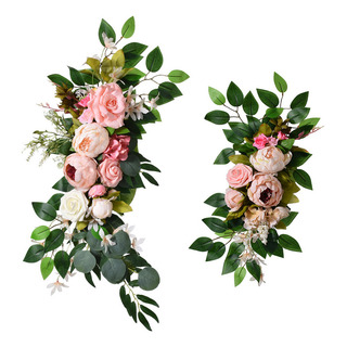 Arranjo De Arco De Casamento Com 2 Flores Artificiais Arranjo De Arco De Casamento Com 2 Flores Artificiais