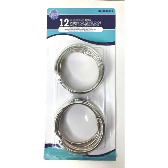 Ganchos Argollas Anillos Metálicos Cortina De Baño 12 Unids.
