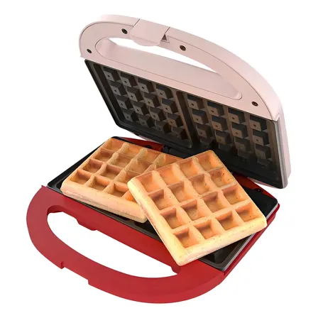 Maquina Elética De Fazer Waffle Antiaderente Cadence 750w Cor Rosa/vermelho 127v