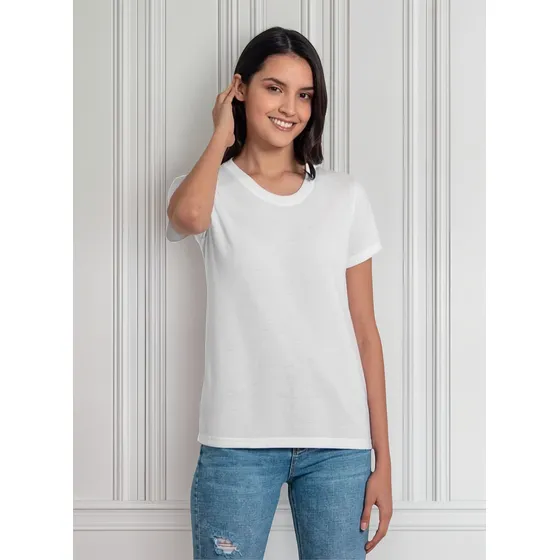 Polera Poliéster Tacto Algodón De Mujer Para Sublimación