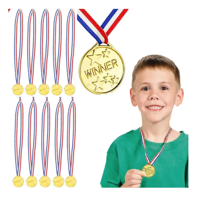 Medalla Dorada Premio Ganador Juegos Niños Adultos Fiestas