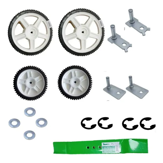 Kit Rodas + Faca Roçadeira Cortador De Grama Rm600g Trapp