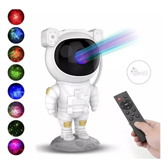 Proyector Astronautas Cielo Galaxia Estrellas Luz De Noche Estructura Blanco