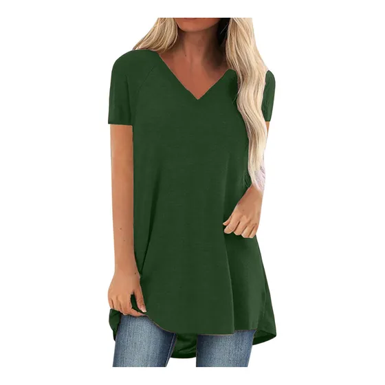 Camiseta I Para Mujer, Camisa Larga, Manga Corta, Extragrand