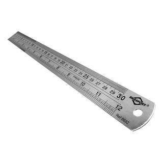 Régua Em Aço Inox Brasfort De 30 Cm. Milimetro E Polegadas Régua Em Aço Inox Brasfort De 30 Cm. Milimetro E Polegadas