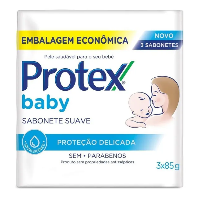 Sabonete Em Barra Para Bebê Protex Baby Delicate Care 85g 3 Unidades