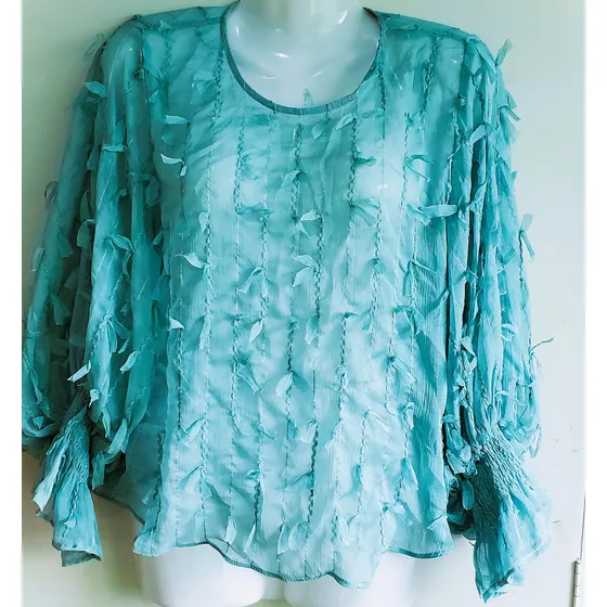 Blusa De Zara Para Dama, Talle L. Verde Menta.nueva.