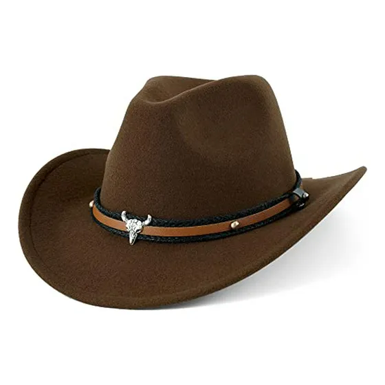 Sombrero Cowboy Unisex Docila De Fieltro Con Pelo Falso Y Am