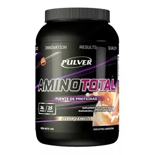 Suplemento Amino Total Pulver X 1 Kg Sabor Vainilla Aminoacido Glutamina Bcaa