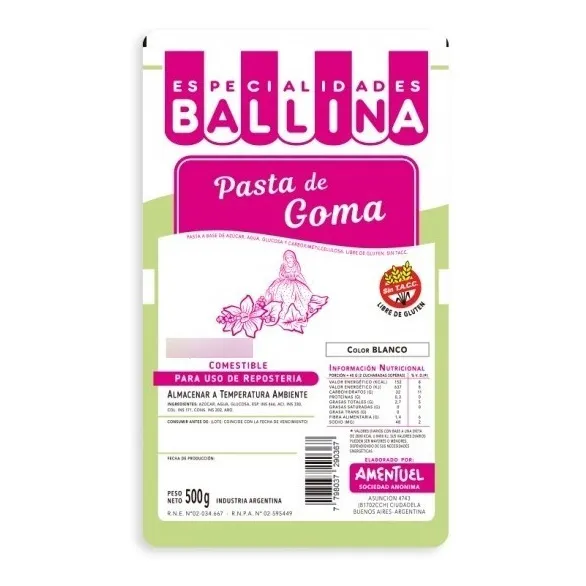 Pasta De Goma  Ballina X 1/2 Kg