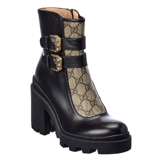Botines Lona Y Piel Supreme Gucci 100% Original