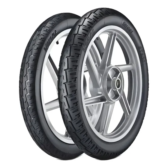 Pneu Cg Fan Ybr Moto 275-18 + 90/90-18 St300 Vipal