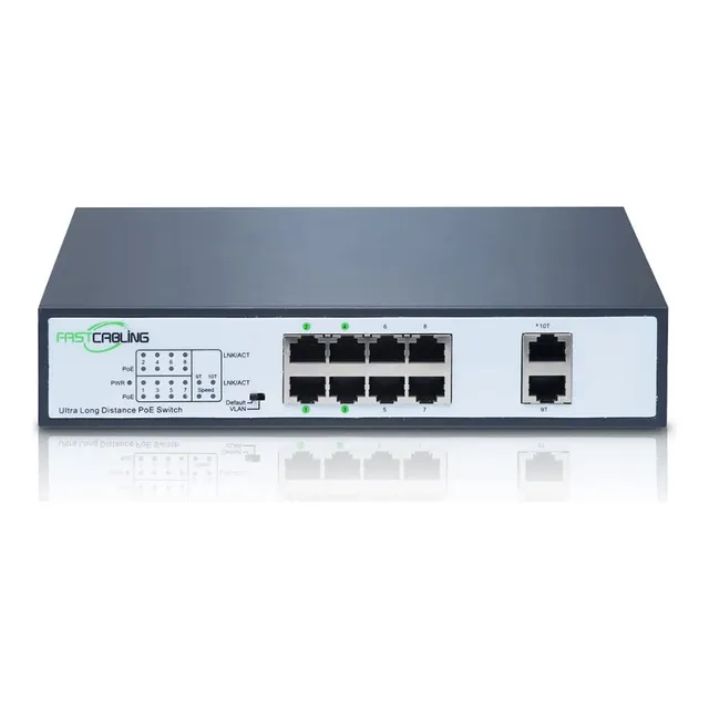 Interruptor Poe+ Largo Alcance 1500 Pie 8 Puerto Extension W