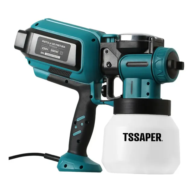 Pulverizador Pistola Pintura Elétrica 550w 3 Bicos Tssaper Cor Azul-petróleo 127v
