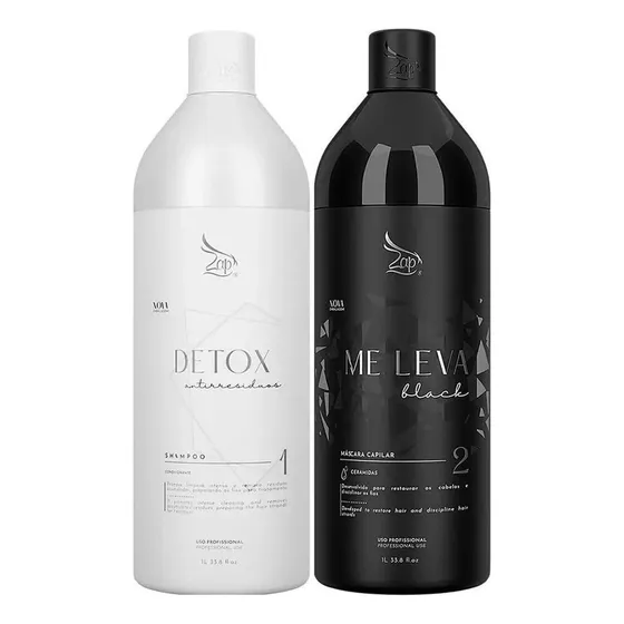 Zap Kit Me Leva Mais Definitiva + Shampoo Detox 1 Litro Cada
