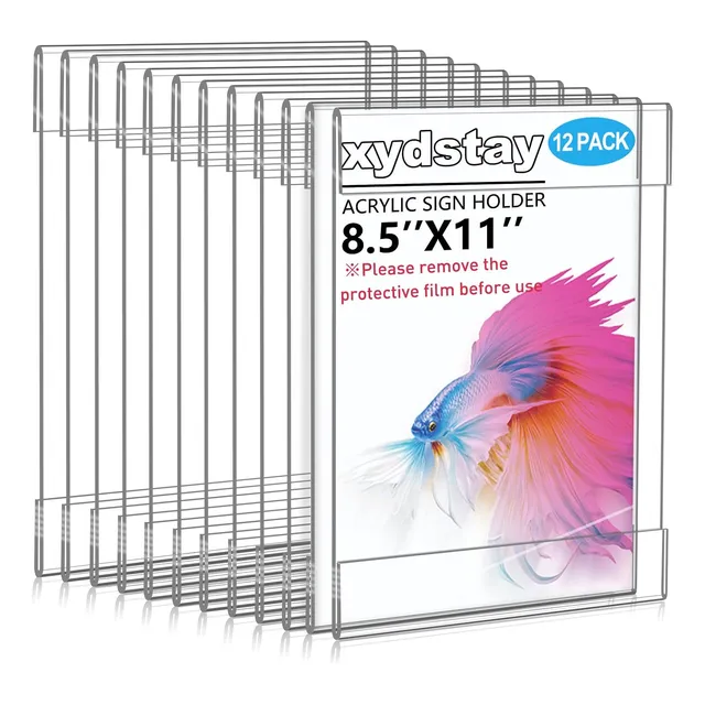 Porta-afiches De Acrílico Montar Pared 12 Pack 8.5 X 1...