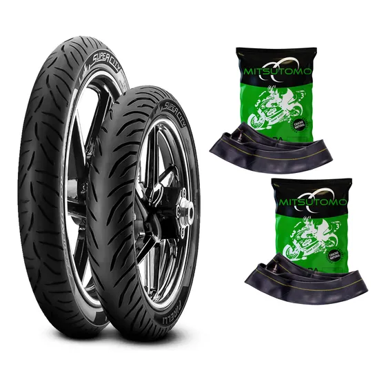 Kit Cubiertas Pirelli Super City 2.50-17 80/100-14 + Camaras