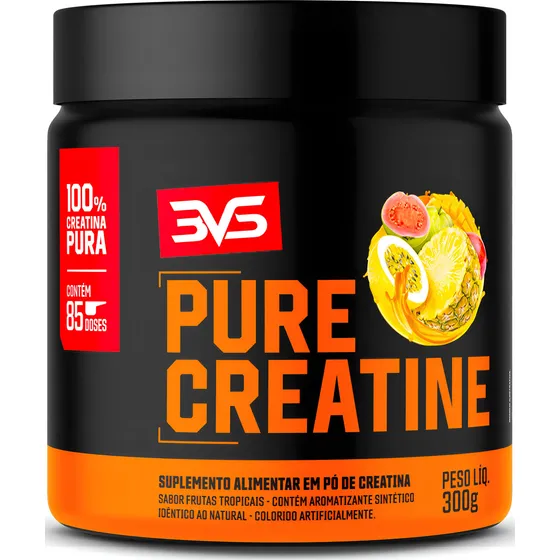 Creatina Monohidratada 100% Pura 300g - Sabor: Frutas Tropicais - 3vs Nutrition