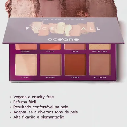 Paleta Multifuncional Face It All Purple 25,6g Océane Tons Variados/8 Cores