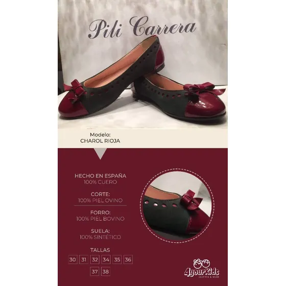Zapato Para Niña, Marca Pili Carrera, Origen España