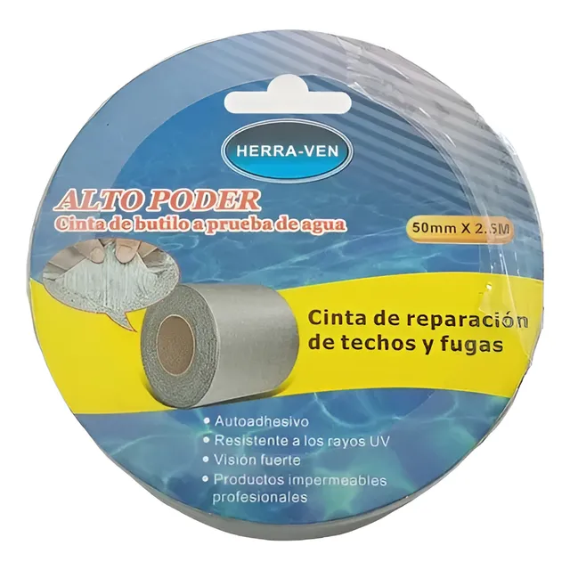 Cinta Butilo Impermeabilizante Auto-adhesiva 50mm X 2.5mts