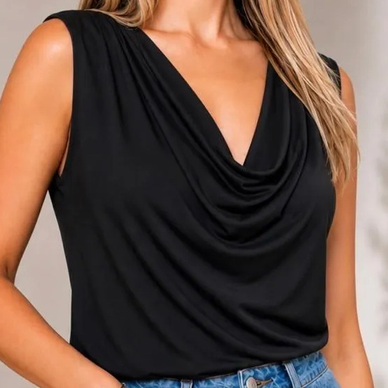 Blusa Feminina Regata Gola Boba Multiforma Social Casual