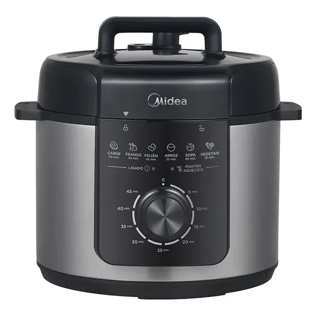 Panela De Pressão Mecânica Preta E Inox 4l Midea Cor Cinza
