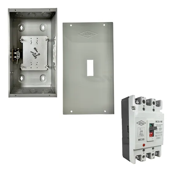 Gabinete + Interruptor De Caja Moldeada 3 Polos