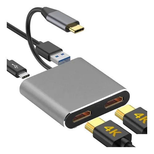 Adaptador Multiportas Usb-c 7 Em 1 Da Dell Da310 Cor Preto | Frete