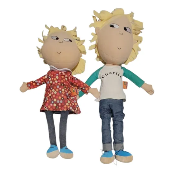 Boneco Pelúcia Charlie E Lola Grande Original Boneca Lolla