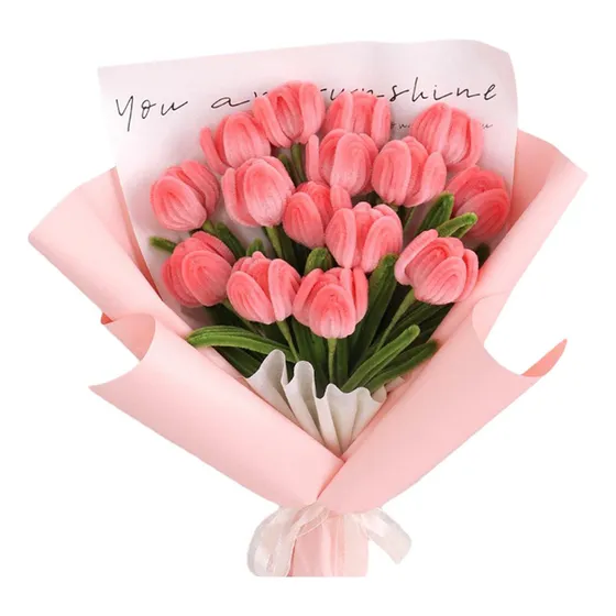 Yn Ramo De Tulipanes De Flores De Simulación De Felpa Diy,