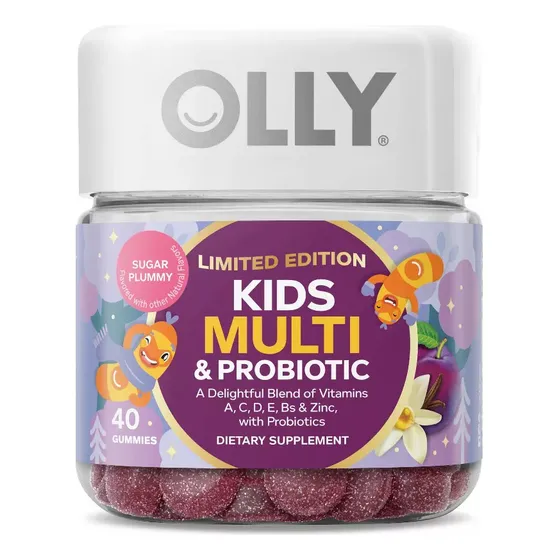 Olly Kids Niños Multivitaminas + Probióticos 40 Gomitas Sabor Baya Y Ciruela