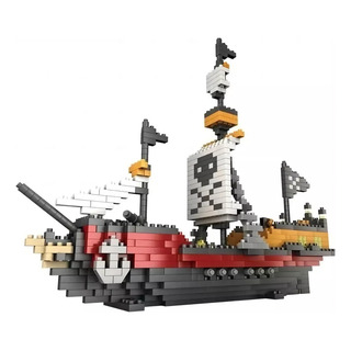 Blocos De Montar Navio Pirata Com 780 Peças - Micro Blocos Blocos De Montar Navio Pirata Com 780 Peças - Micro Blocos