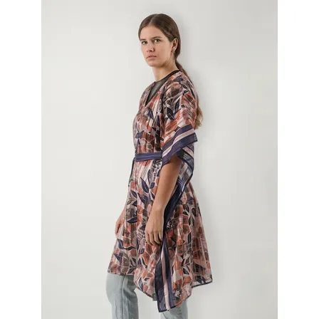 Kimono Floral Naranjo Humana