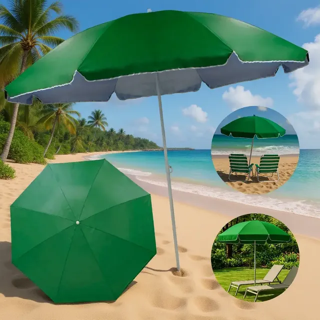 Guarda-sol Grande Praia Gigante 2,32m Reforçado Pesca Resistente Cor Verde Cb