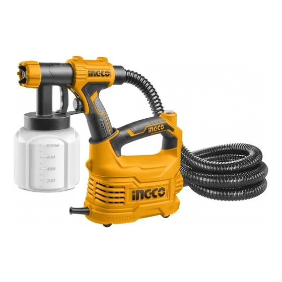 Pistola Pintar Ingco 500w Compresor Pintura Soplador 800ml Color Amarillo