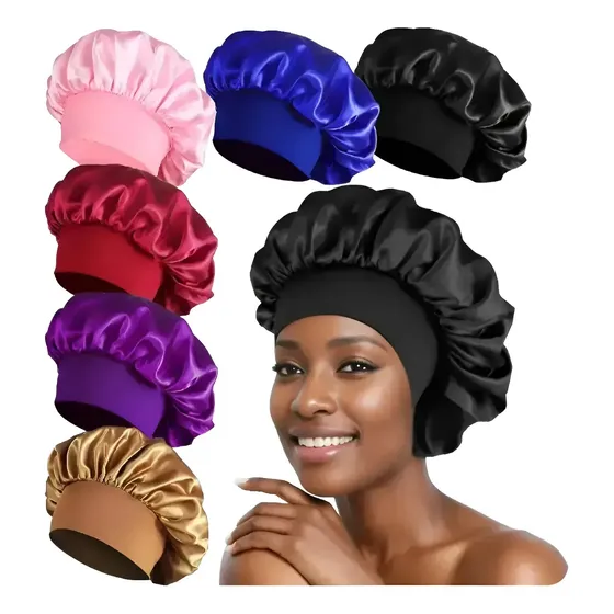 Kit 2 Toucas De Cetim Com Faixa Anti Frizz Proteção Noturna