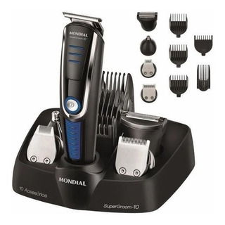 Aparador De Pelos Super Groom 10 Preto Azul Bg-03 Mondial Aparador De Pelos Super Groom 10 Preto Azul Bg-03 Mondial