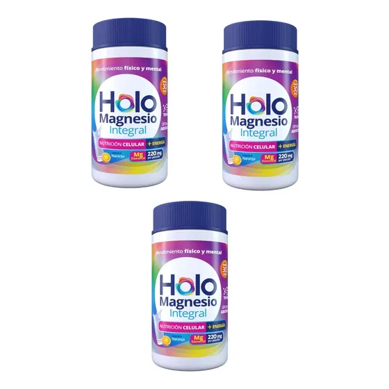 Holomagnesio Integral 150 Grs Sabor Naranja Pack X 3