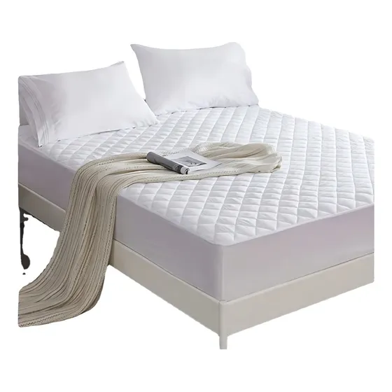 Cubrecolchon. 2 Plazas Acolchado + 2 Fundas Para Almohada Color Blanco 100% Impermeable