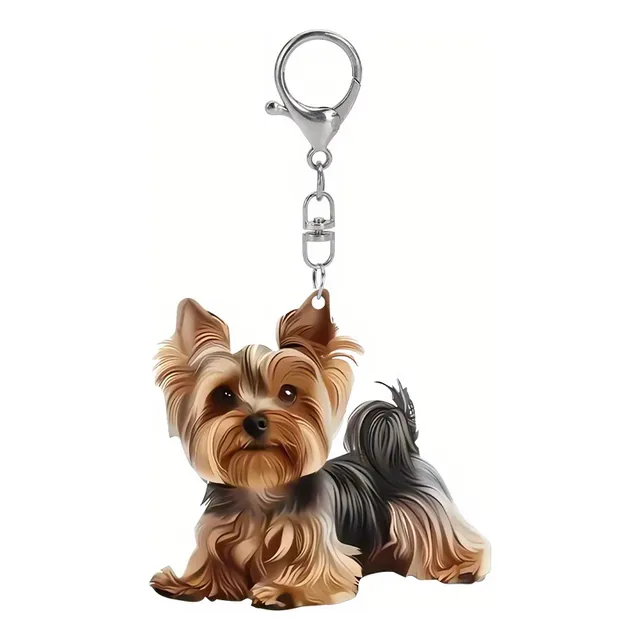 Llavero  Yorkshire Terrier De Acrílico Perros Mascotas