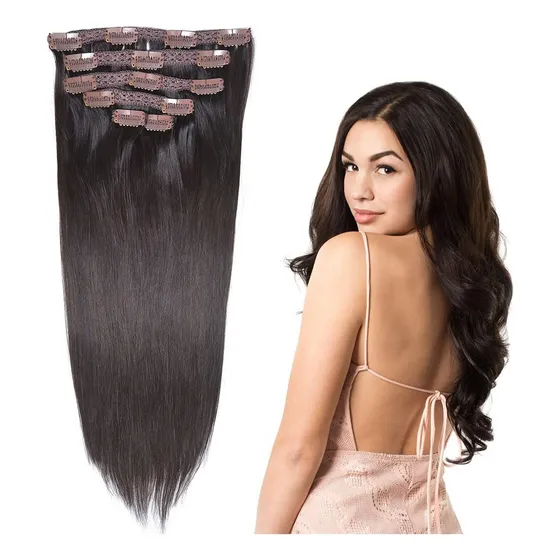 Tic Tac 100% Cabelo Humano Natural Marrom Escuro 50cm 70g