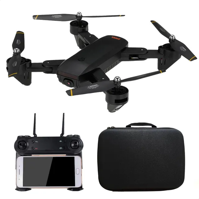 Drone Dm107s Plegable Doble Cámara Wifi 2mp Negro Pc Negro