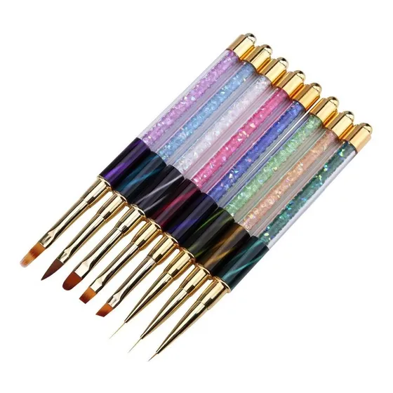 8 Pcs Set Nail Art Rhinestone Mango Cepillo Franz :