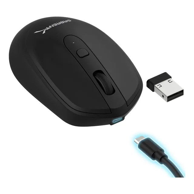 Mouse Sabrent Inalambrico Recargable/negro