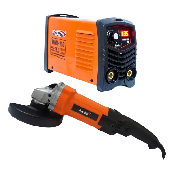Maquina De Soldar 130a + Amoladora Industrial 1100w Combo So
